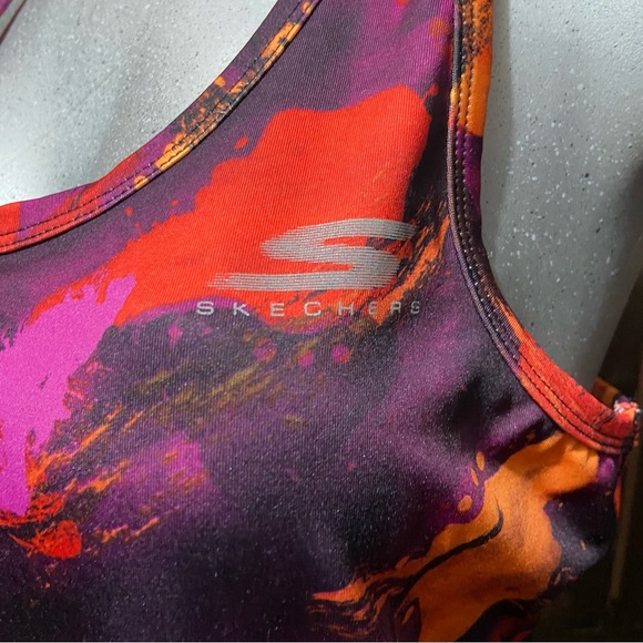 Tie-Dye Workout Tank Top Razor Back Gym Whimsigoth Orange Purple Fall Athletic - Picture 4 of 8